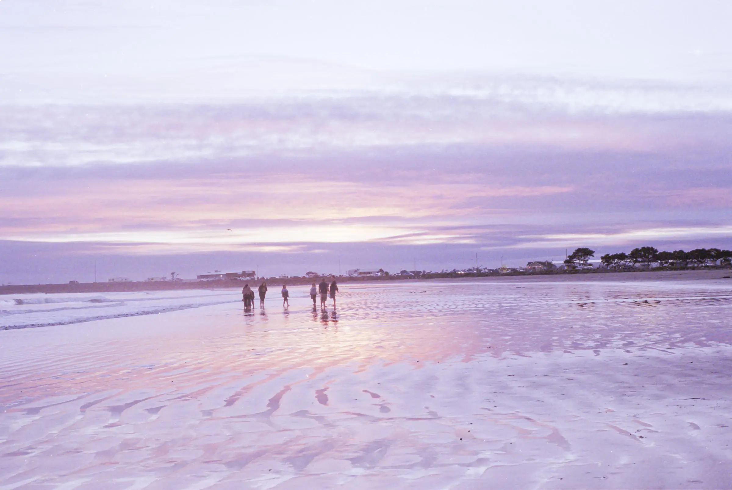 Family at crescent city CA at dusk