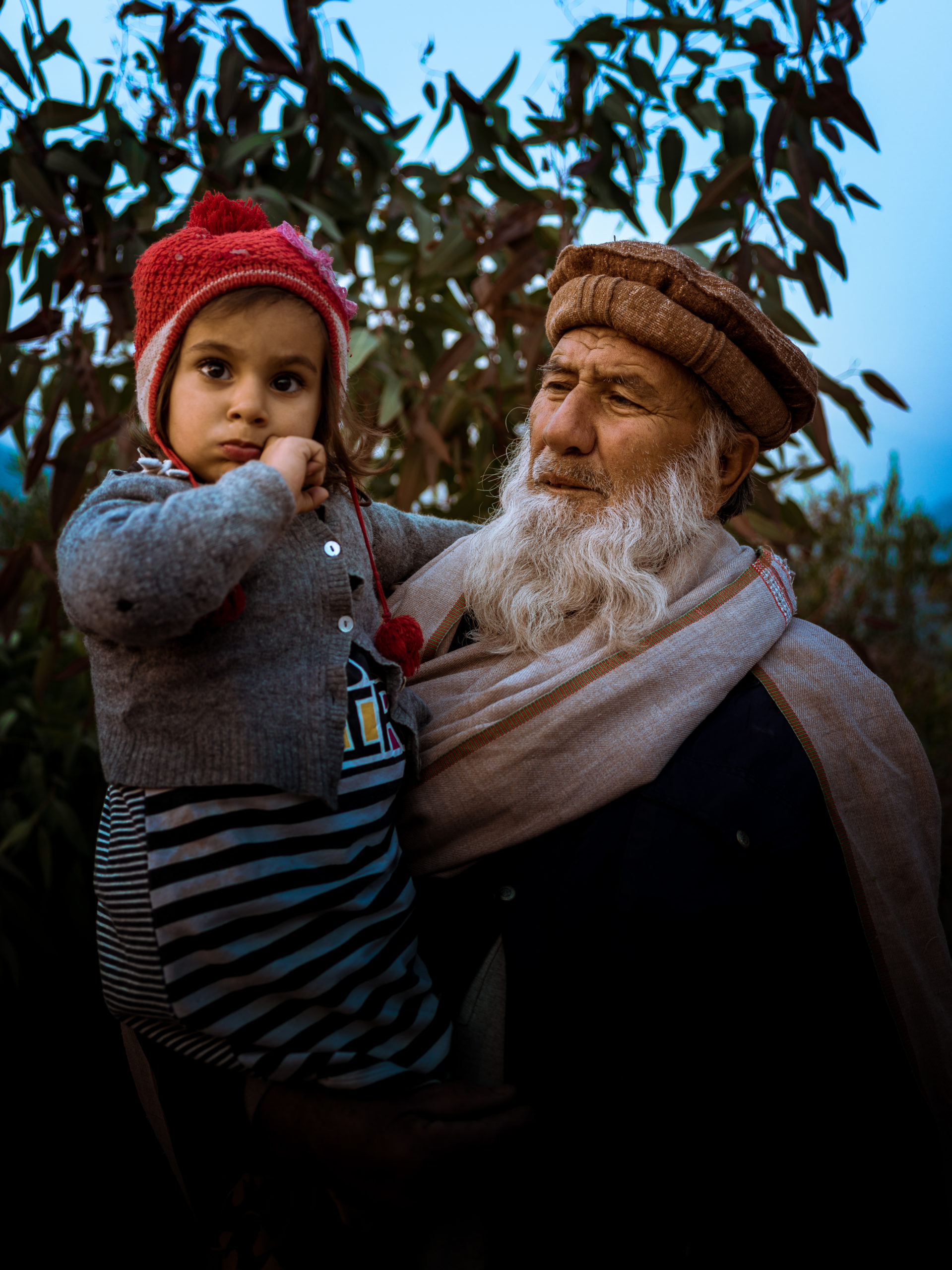 A Pathan grandfather with his grandchild