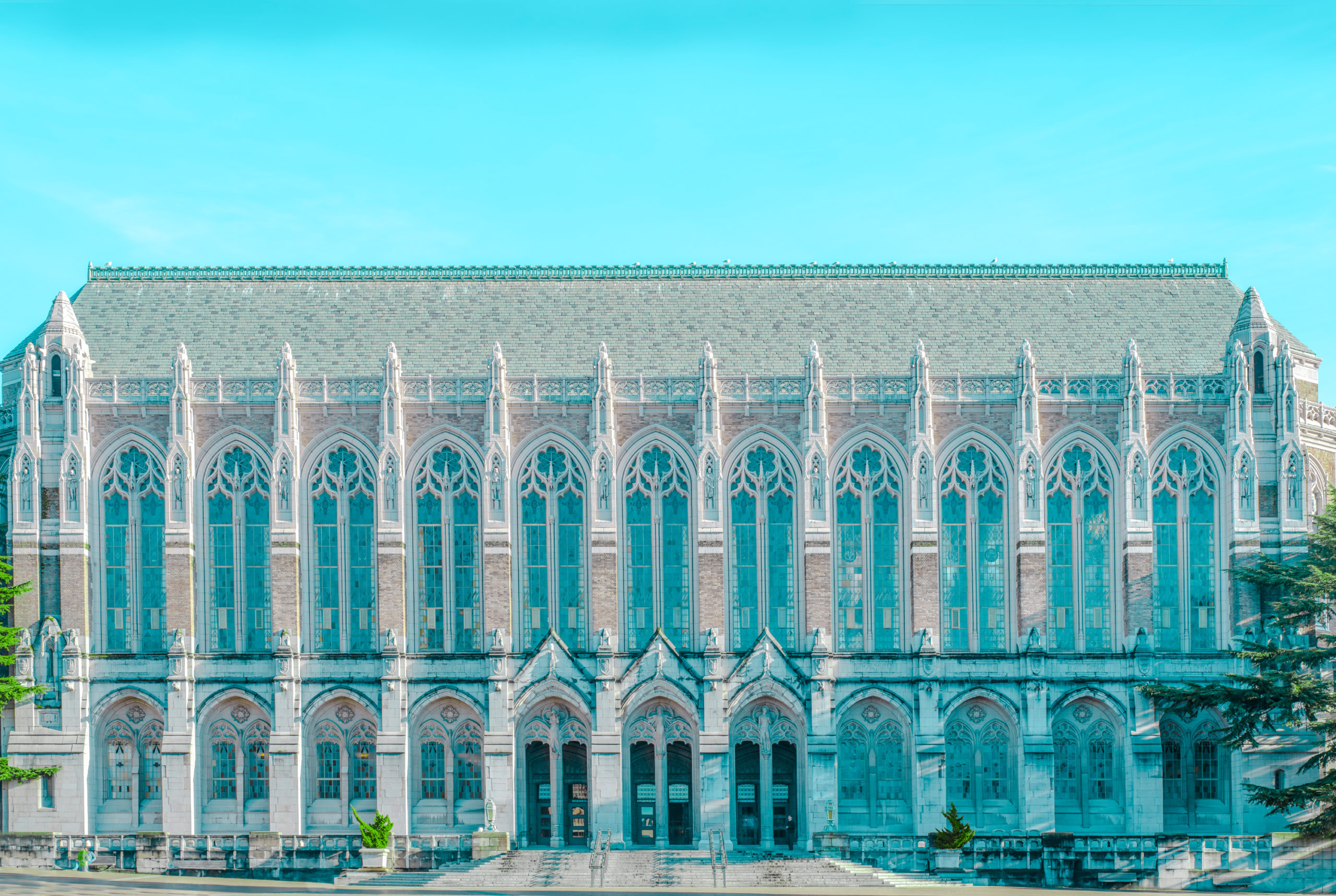 A photograph of the university of Washington's librarhy